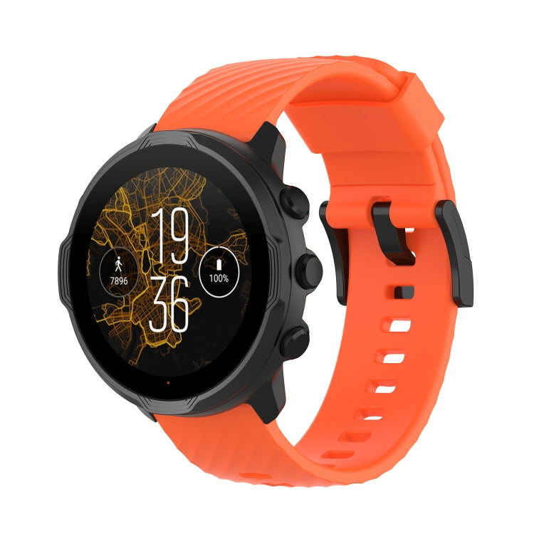 For Suunto 7 24mm Solid Color Silicone Watch Band(Orange) -  by buy2fix | Online Shopping UK | buy2fix