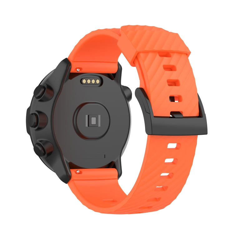For Suunto 7 24mm Solid Color Silicone Watch Band(Orange) -  by buy2fix | Online Shopping UK | buy2fix