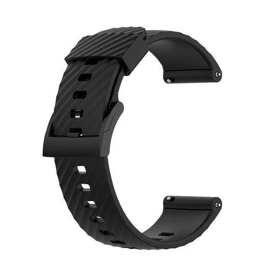 For Suunto 7 24mm Solid Color Silicone Watch Band(Black) -  by buy2fix | Online Shopping UK | buy2fix