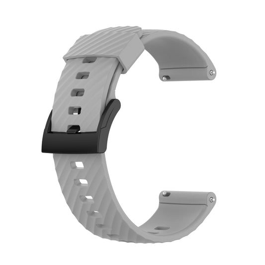 For Suunto 7 24mm Solid Color Silicone Watch Band(Grey) -  by buy2fix | Online Shopping UK | buy2fix