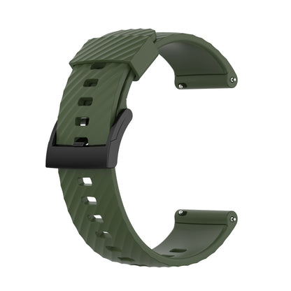 For Suunto 7 24mm Solid Color Silicone Watch Band(Army Green) -  by buy2fix | Online Shopping UK | buy2fix