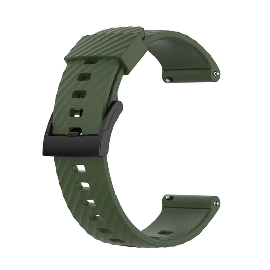 For Suunto 7 24mm Solid Color Silicone Watch Band(Army Green) -  by buy2fix | Online Shopping UK | buy2fix