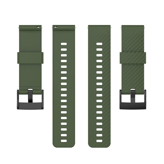 For Suunto 7 24mm Solid Color Silicone Watch Band(Army Green) -  by buy2fix | Online Shopping UK | buy2fix