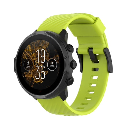 For Suunto 7 24mm Solid Color Silicone Watch Band(Lime Green) -  by buy2fix | Online Shopping UK | buy2fix