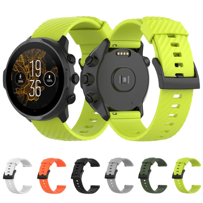 For Suunto 7 24mm Solid Color Silicone Watch Band(Army Green) -  by buy2fix | Online Shopping UK | buy2fix