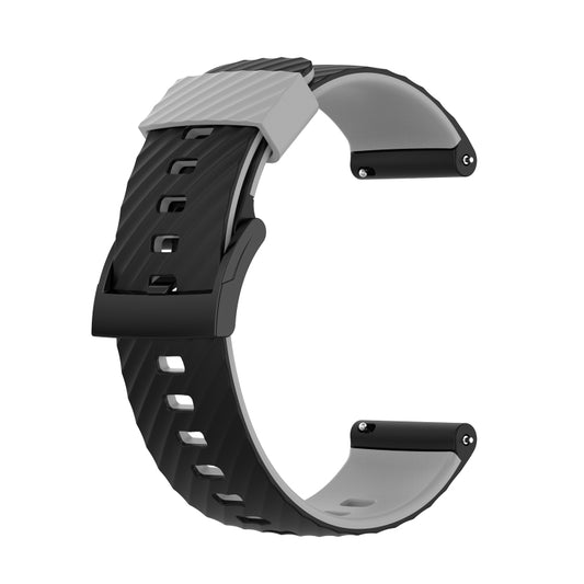 For Suunto 7 24mm Two-color Silicone Watch Band(Black Grey) -  by buy2fix | Online Shopping UK | buy2fix