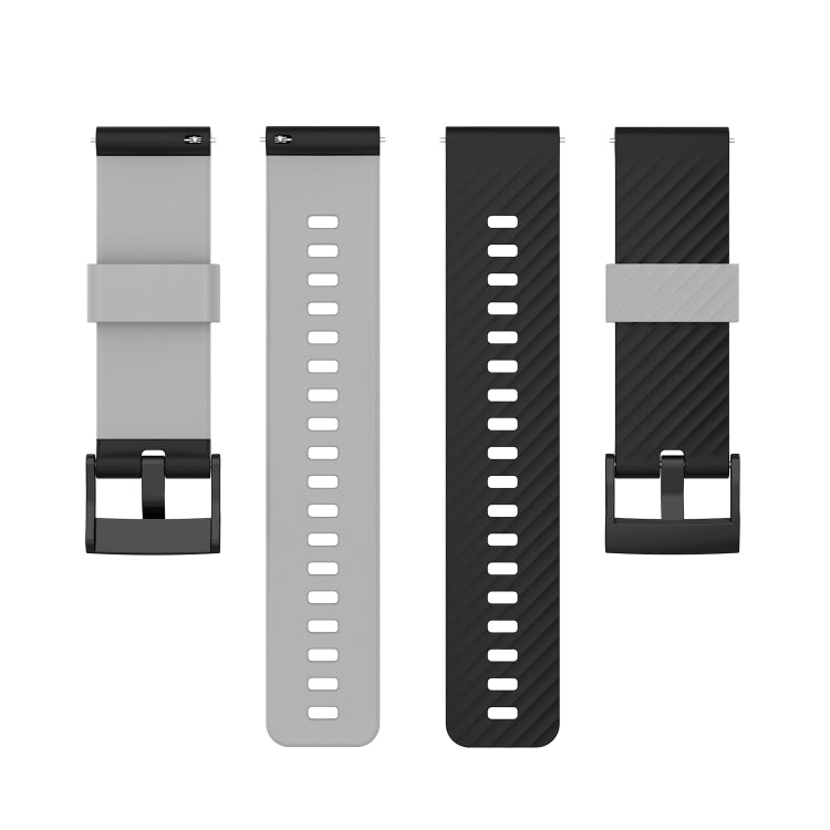 For Suunto 7 24mm Two-color Silicone Watch Band(Black Grey) -  by buy2fix | Online Shopping UK | buy2fix