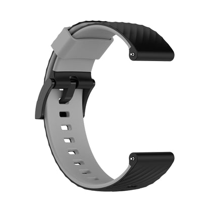 For Suunto 7 24mm Two-color Silicone Watch Band(Black Grey) -  by buy2fix | Online Shopping UK | buy2fix