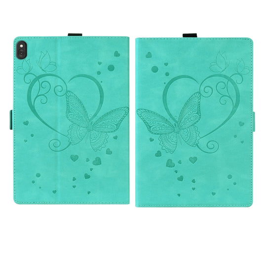 For Lenovo Tab M10 10.1 inch Love Butterfly Pattern Horizontal Flip Leather Case with Holder(Green) - Lenovo by buy2fix | Online Shopping UK | buy2fix