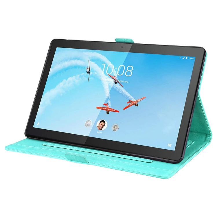 For Lenovo Tab M10 10.1 inch Love Butterfly Pattern Horizontal Flip Leather Case with Holder(Green) - Lenovo by buy2fix | Online Shopping UK | buy2fix