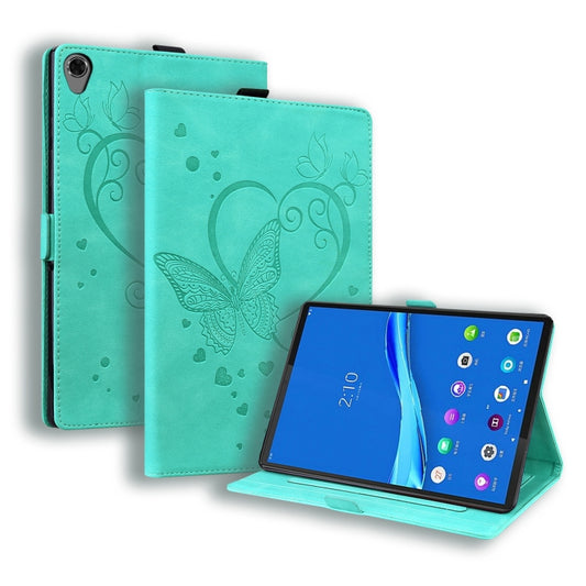 For Lenovo Tab M8(HD) / M8(FHD) TB-8505F Love Butterfly Pattern Horizontal Flip Leather Case with Holder(Green) - Lenovo by buy2fix | Online Shopping UK | buy2fix