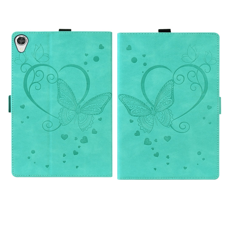 For Lenovo Tab M8(HD) / M8(FHD) TB-8505F Love Butterfly Pattern Horizontal Flip Leather Case with Holder(Green) - Lenovo by buy2fix | Online Shopping UK | buy2fix