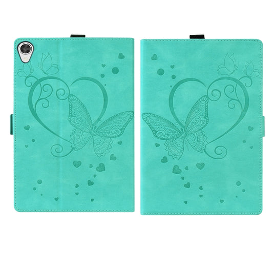 For Lenovo Tab M8(HD) / M8(FHD) TB-8505F Love Butterfly Pattern Horizontal Flip Leather Case with Holder(Green) - Lenovo by buy2fix | Online Shopping UK | buy2fix