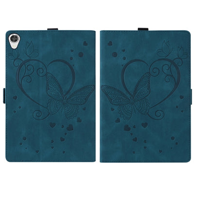For Lenovo Tab M8(HD) / M8(FHD) TB-8505F Love Butterfly Pattern Horizontal Flip Leather Case with Holder(Blue) - Lenovo by buy2fix | Online Shopping UK | buy2fix