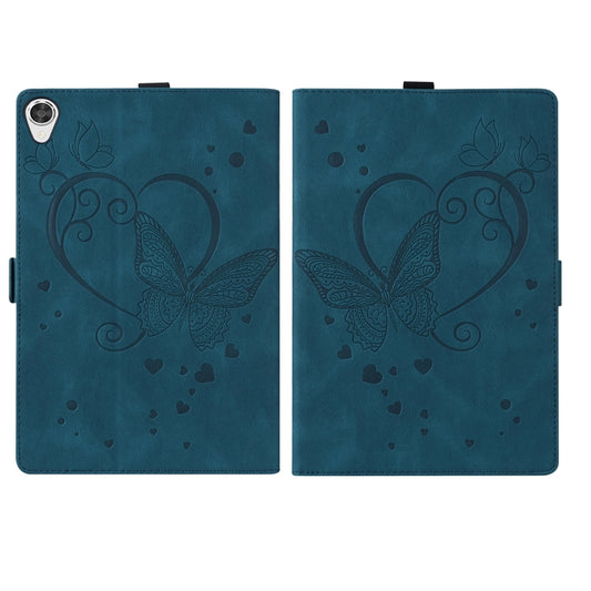 For Lenovo Tab M8(HD) / M8(FHD) TB-8505F Love Butterfly Pattern Horizontal Flip Leather Case with Holder(Blue) - Lenovo by buy2fix | Online Shopping UK | buy2fix