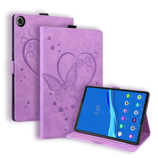 For Lenovo Tab M10 HD (Gen 2) 2020 10.1 TB-X306F Love Butterfly Pattern Horizontal Flip Leather Case with Holder(Purple) - Lenovo by buy2fix | Online Shopping UK | buy2fix
