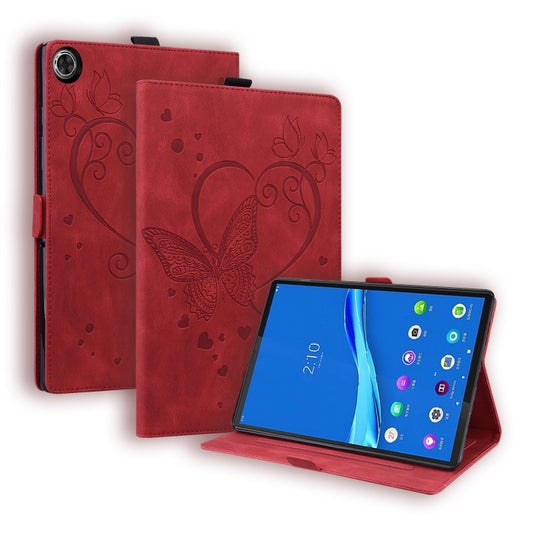 For Lenovo Tab M10 HD (Gen 2) 2020 10.1 TB-X306F Love Butterfly Pattern Horizontal Flip Leather Case with Holder(Red) - Lenovo by buy2fix | Online Shopping UK | buy2fix