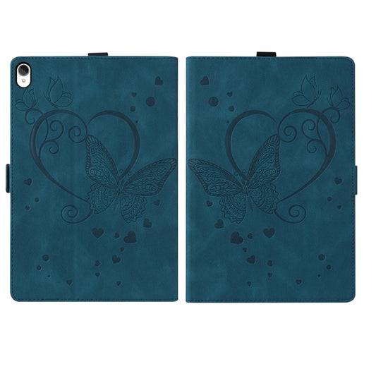 For Lenovo Tab P11 TB-J606F Love Butterfly Pattern Horizontal Flip Leather Case with Holder(Blue) - Lenovo by buy2fix | Online Shopping UK | buy2fix