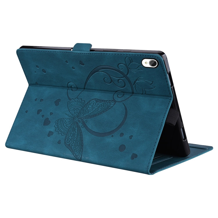 For Lenovo Tab P11 TB-J606F Love Butterfly Pattern Horizontal Flip Leather Case with Holder(Blue) - Lenovo by buy2fix | Online Shopping UK | buy2fix