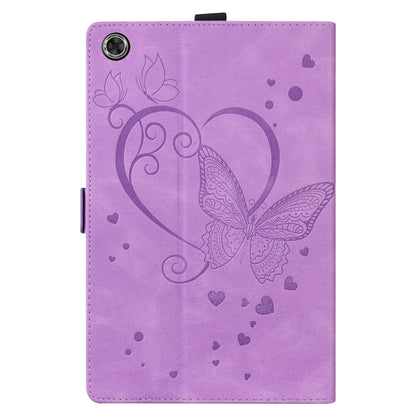 For Lenovo Tab M10 Plus TB-X606F TB-X606X Love Butterfly Pattern Horizontal Flip Leather Case with Holder(Purple) - Lenovo by buy2fix | Online Shopping UK | buy2fix