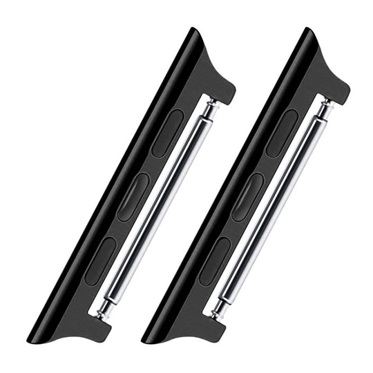 2 PCS Watchbands Stainless Steel Acoustic Ear Connector, Width: 22mm For Apple Watch Series 6 & SE & 5 & 4 40mm / 3 & 2 & 1 38mm(Black)