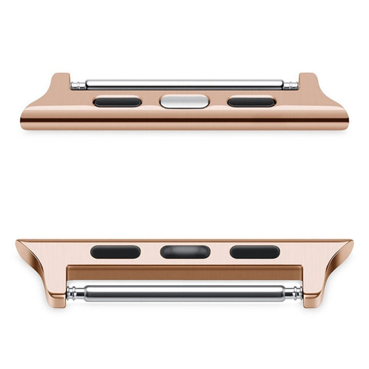 2 PCS Watchbands Stainless Steel Acoustic Ear Connector, Width: 22mm For Apple Watch Series 6 & SE & 5 & 4 40mm / 3 & 2 & 1 38mm(Rose Gold) by buy2fix