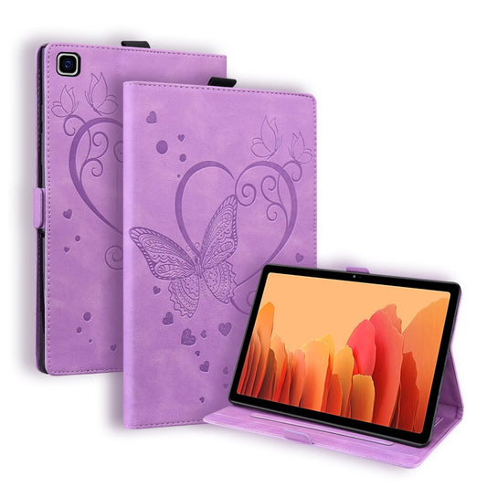 For Samsung Galaxy Tab A7 10.4 (2020) SM-T500 SM-T505 Love Butterfly Pattern Horizontal Flip Leather Case with Holder(Purple) - Other Galaxy Tab PC by buy2fix | Online Shopping UK | buy2fix