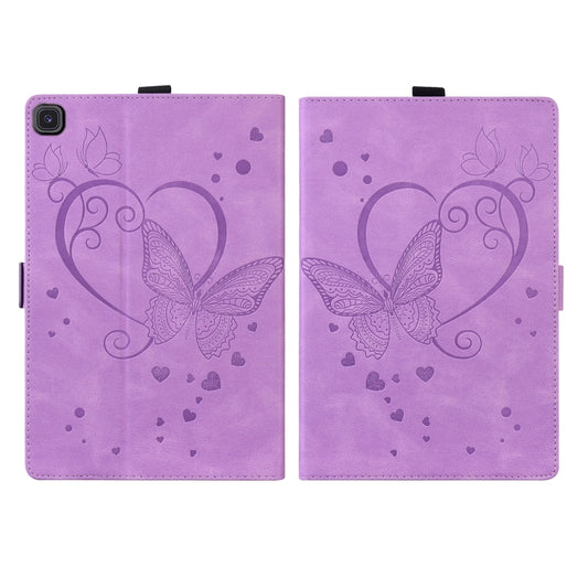 For Samsung Galaxy Tab A 8.0 (2019) SM-T290 SM-T295 Love Butterfly Pattern Horizontal Flip Leather Case with Holder(Purple) - Other Galaxy Tab PC by buy2fix | Online Shopping UK | buy2fix