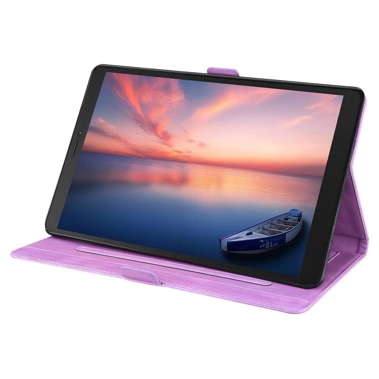 For Samsung Galaxy Tab A 8.0 (2019) SM-T290 SM-T295 Love Butterfly Pattern Horizontal Flip Leather Case with Holder(Purple) - Other Galaxy Tab PC by buy2fix | Online Shopping UK | buy2fix