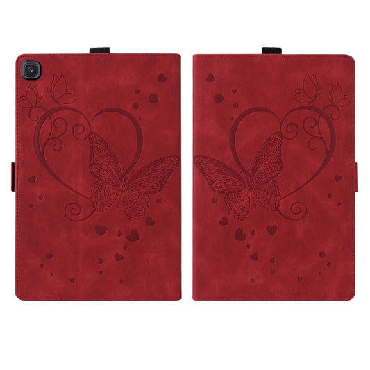 For Samsung Galaxy Tab A 8.0 (2019) SM-T290 SM-T295 Love Butterfly Pattern Horizontal Flip Leather Case with Holder(Red) - Other Galaxy Tab PC by buy2fix | Online Shopping UK | buy2fix