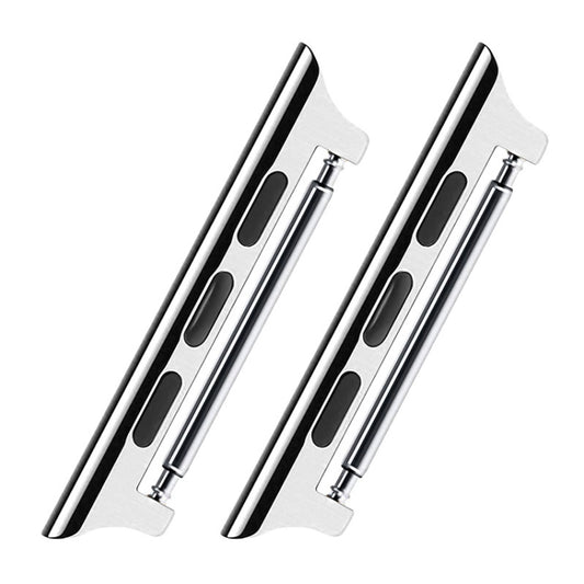 2 PCS Watchbands Stainless Steel Acoustic Ear Connector, Width: 22mm For Apple Watch Series 6 & SE & 5 & 4 44mm / 3 & 2 & 1 42mm(Silver) by buy2fix