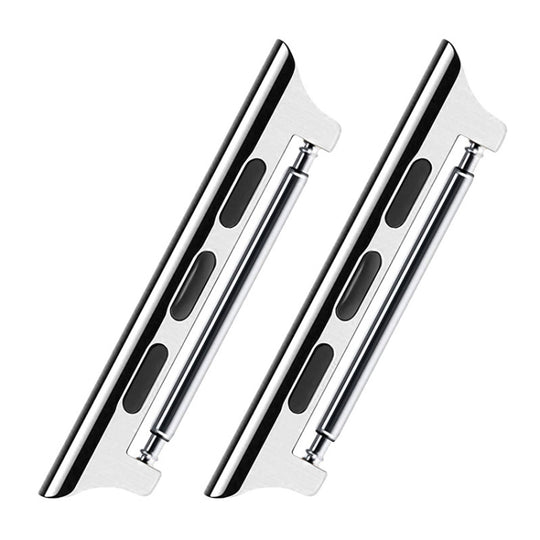 2 PCS Watchbands Stainless Steel Acoustic Ear Connector, Width: 22mm For Apple Watch Series 6 & SE & 5 & 4 44mm / 3 & 2 & 1 42mm(Silver)