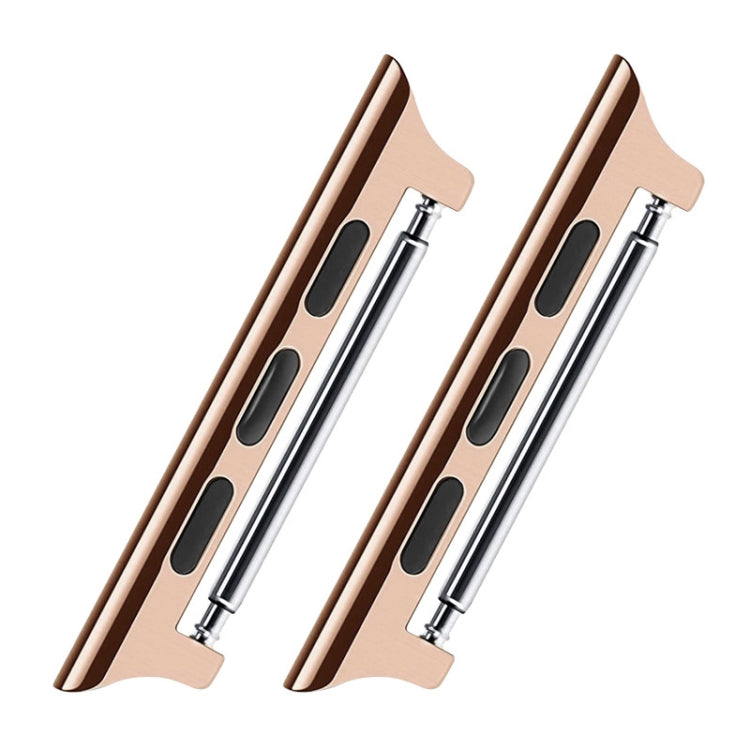 2 PCS Watchbands Stainless Steel Acoustic Ear Connector, Width: 22mm For Apple Watch Series 6 & SE & 5 & 4 44mm / 3 & 2 & 1 42mm(Rose Gold) by buy2fix