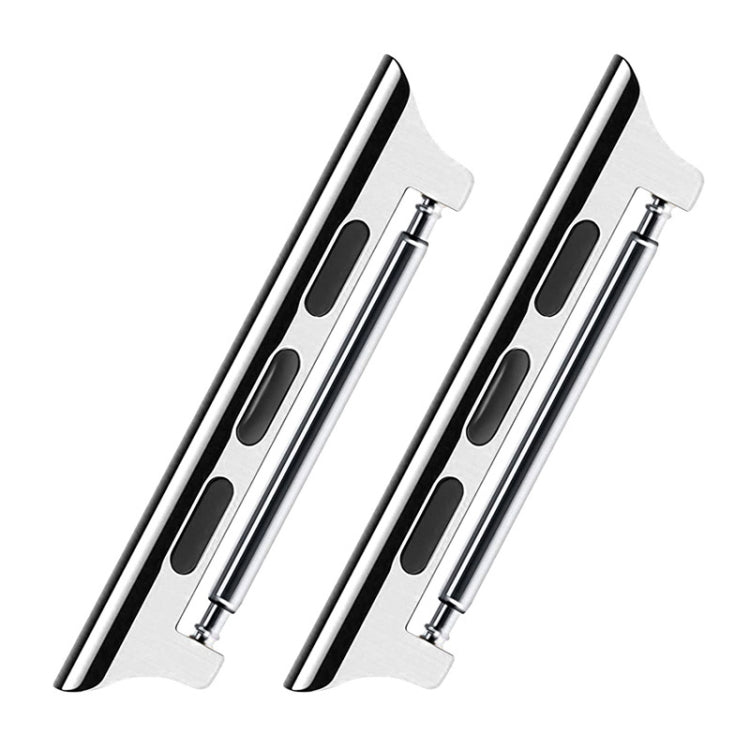2 PCS Watchbands Stainless Steel Acoustic Ear Connector, Width: 24mm For Apple Watch Series 6 & SE & 5 & 4 44mm / 3 & 2 & 1 42mm(Silver) by buy2fix