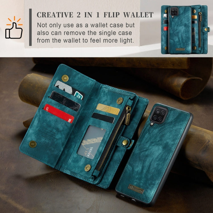 For Samsung Galaxy A12 CaseMe Detachable Multifunctional Horizontal Flip Leather Case, with Card Slot & Holder & Zipper Wallet & Photo Frame(Green) - Galaxy Phone Cases by CaseMe | Online Shopping UK | buy2fix