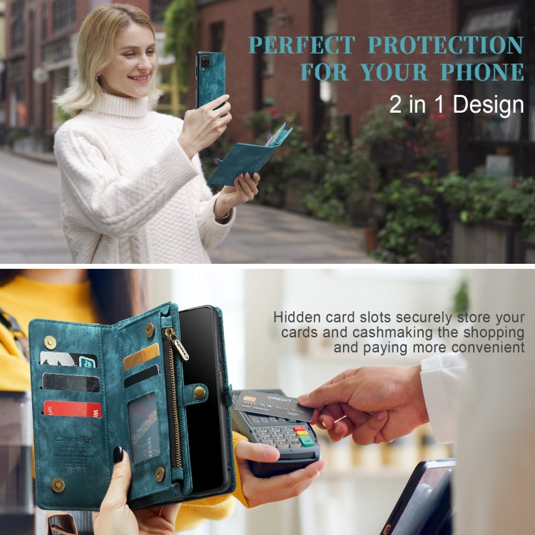 For Samsung Galaxy A12 CaseMe Detachable Multifunctional Horizontal Flip Leather Case, with Card Slot & Holder & Zipper Wallet & Photo Frame(Green) - Galaxy Phone Cases by CaseMe | Online Shopping UK | buy2fix