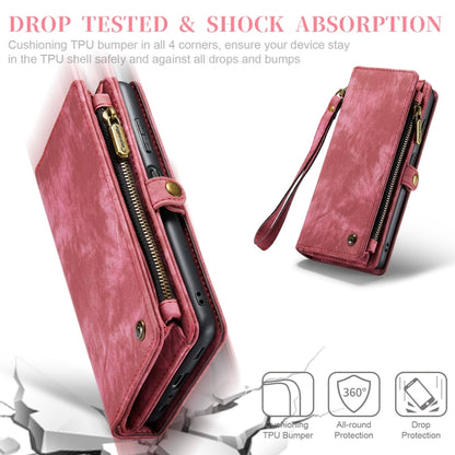 For Samsung Galaxy A12 CaseMe Detachable Multifunctional Horizontal Flip Leather Case, with Card Slot & Holder & Zipper Wallet & Photo Frame(Red) by CaseMe
