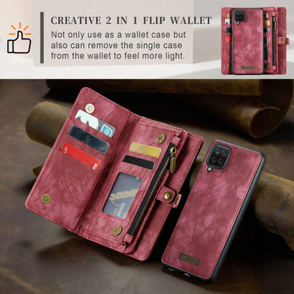 For Samsung Galaxy A12 CaseMe Detachable Multifunctional Horizontal Flip Leather Case, with Card Slot & Holder & Zipper Wallet & Photo Frame(Red) by CaseMe
