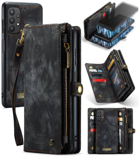 For Samsung Galaxy A32 5G CaseMe Detachable Multifunctional Horizontal Flip Leather Phone Case(Black) - Galaxy Phone Cases by CaseMe | Online Shopping UK | buy2fix