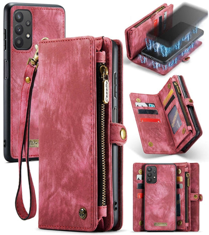 For Samsung Galaxy A32 5G CaseMe Detachable Multifunctional Horizontal Flip Leather Phone Case(Red) by CaseMe
