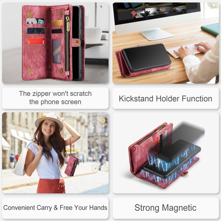 For Samsung Galaxy A32 5G CaseMe Detachable Multifunctional Horizontal Flip Leather Phone Case(Red) by CaseMe