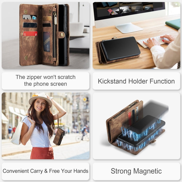 For Samsung Galaxy A32 5G CaseMe Detachable Multifunctional Horizontal Flip Leather Phone Case(Brown) by CaseMe