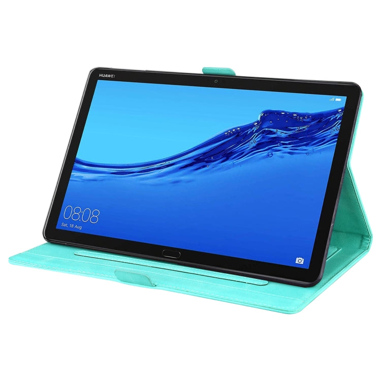 For Huawei MediaPad C5 / M5 10.1 Love Butterfly Pattern Horizontal Flip Leather Case with Holder(Green) - Huawei by buy2fix | Online Shopping UK | buy2fix