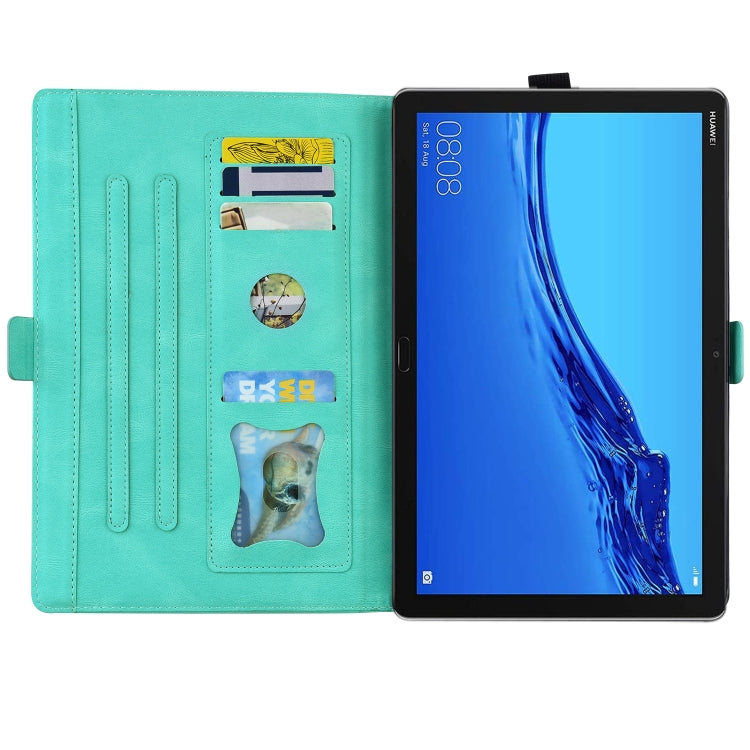 For Huawei MediaPad C5 / M5 10.1 Love Butterfly Pattern Horizontal Flip Leather Case with Holder(Green) - Huawei by buy2fix | Online Shopping UK | buy2fix