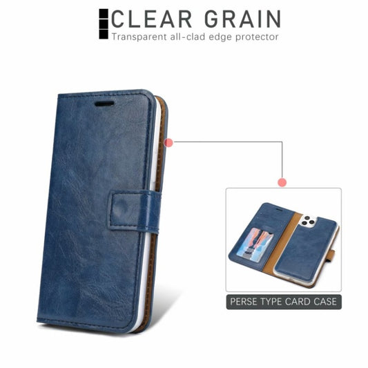 For iPhone 11 Crazy Horse Texture Detachable Magnetic Back Cover Horizontal Flip Leather Case with Holder & Card Slots & Photo Frame & Wallet (Blue) - iPhone 11 Cases by buy2fix | Online Shopping UK | buy2fix