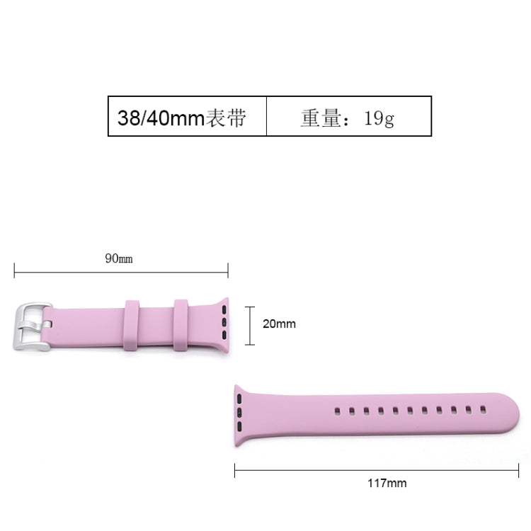 Silver Buckle Silicone Watch Band For Apple Watch Series 9&8&7 41mm / SE 3&SE 2&6&SE&5&4 40mm / 3&2&1 38mm(Orange) by buy2fix