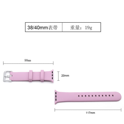 Silver Buckle Silicone Watch Band For Apple Watch Series 9&8&7 41mm / SE 3&SE 2&6&SE&5&4 40mm / 3&2&1 38mm(Orange) by buy2fix