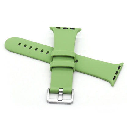 Silver Buckle Silicone Watch Band For Apple Watch Series 9&8&7 41mm / SE 3&SE 2&6&SE&5&4 40mm / 3&2&1 38mm(White) by buy2fix