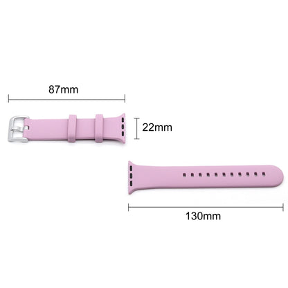 Silver Buckle Silicone Watch Band For Apple Watch Ultra 49mm&Watch Ultra 2 49mm / Series 9&8&7 45mm / SE 3&SE 2&6&SE&5&4 44mm / 3&2&1 42mm(Rose Red) by buy2fix