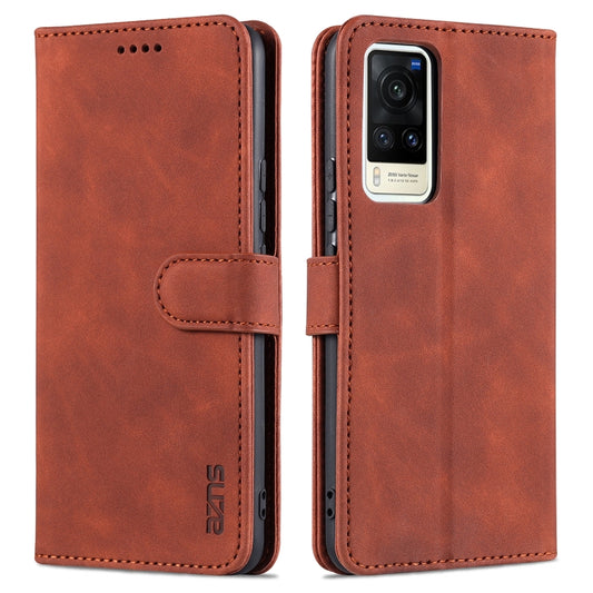 For vivo X60 AZNS Skin Feel Calf Texture Horizontal Flip Leather Case with Card Slots & Holder & Wallet(Brown) - vivo Cases by AZNS | Online Shopping UK | buy2fix